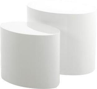 Couchtisch Rund 2er-Set Mice, Weiß - Weiß, Design, Holzwerkstoff (40/40cm) - Carryhome