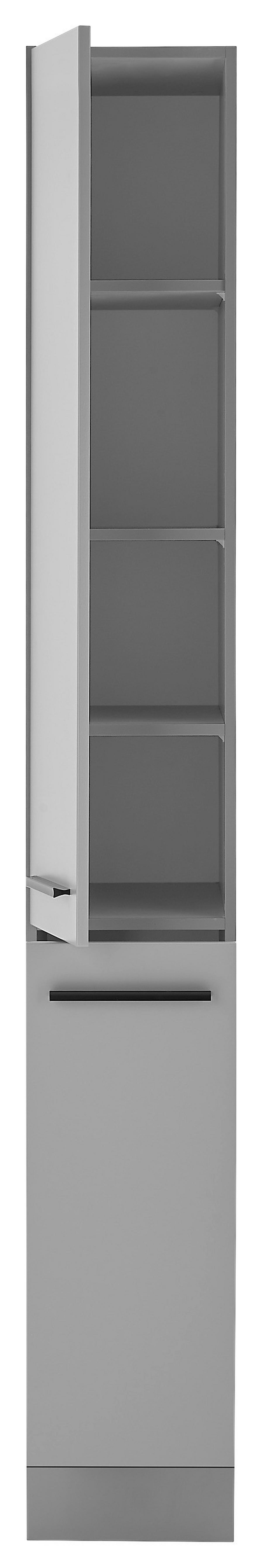 Potravinová skříň DENVER - šedá/černá, Design, kompozitní dřevo/plast (30/211/57cm) - MID.YOU