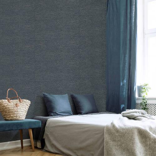 Vliestapete 108621 - Graublau, Basics, Papier/Kunststoff (52/1000cm)