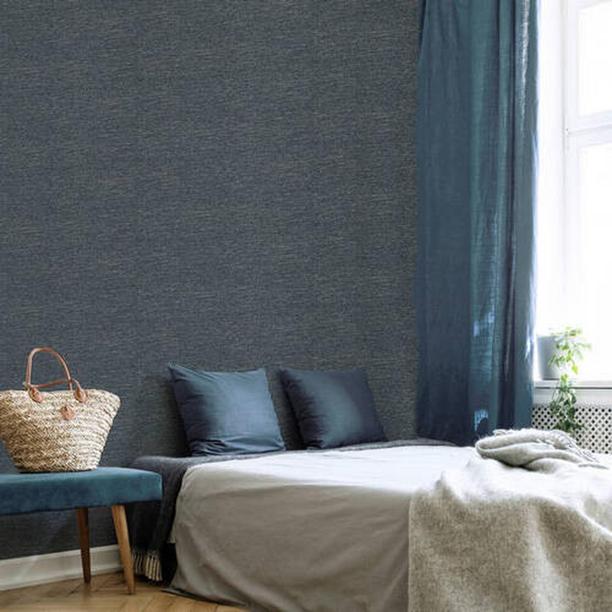 Vliestapete 108621 - Graublau, Basics, Papier/Kunststoff (52/1000cm)