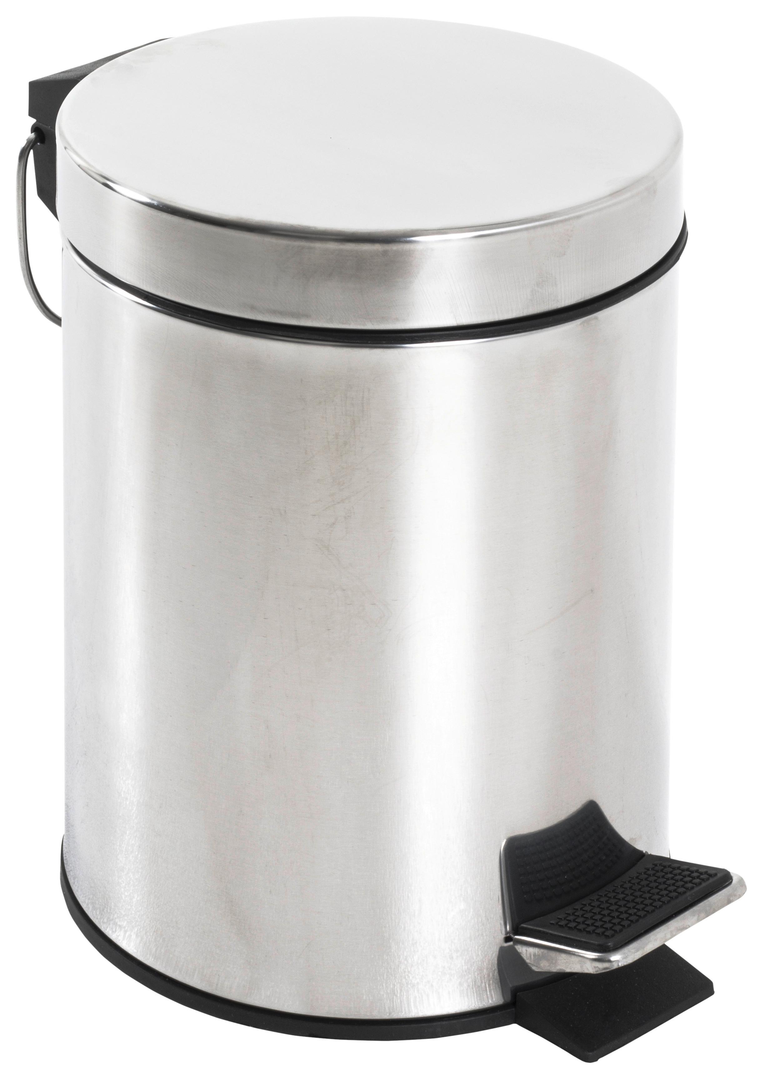 Kosmetikeimer Kosmo Edelstahl Glänzend 3 Liter D/H: 17/24 cm - Edelstahlfarben/Schwarz, KONVENTIONELL, Kunststoff/Metall (17/24cm)