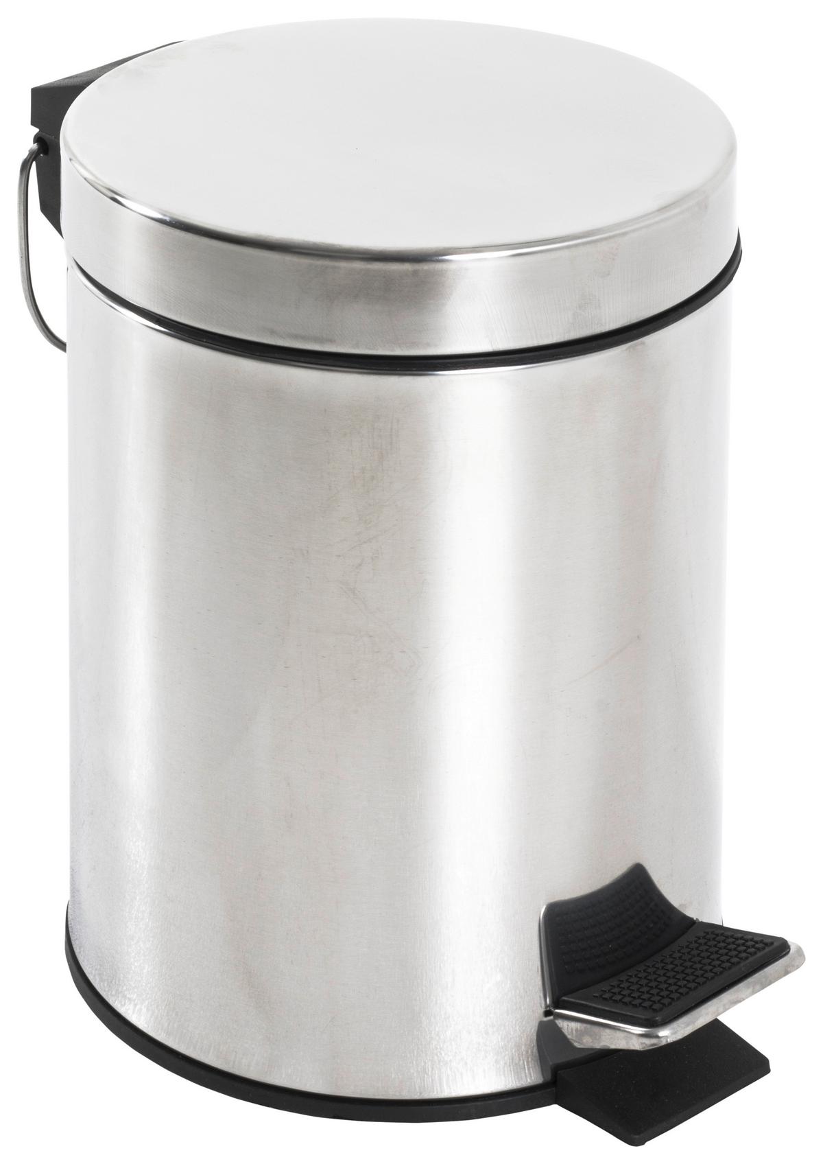 Kosmetikeimer Kosmo Edelstahl Glänzend 3 Liter D/h: 17/24 Cm - Edelstahlfarben/Schwarz, KONVENTIONELL, Kunststoff/Metall (17/24cm)