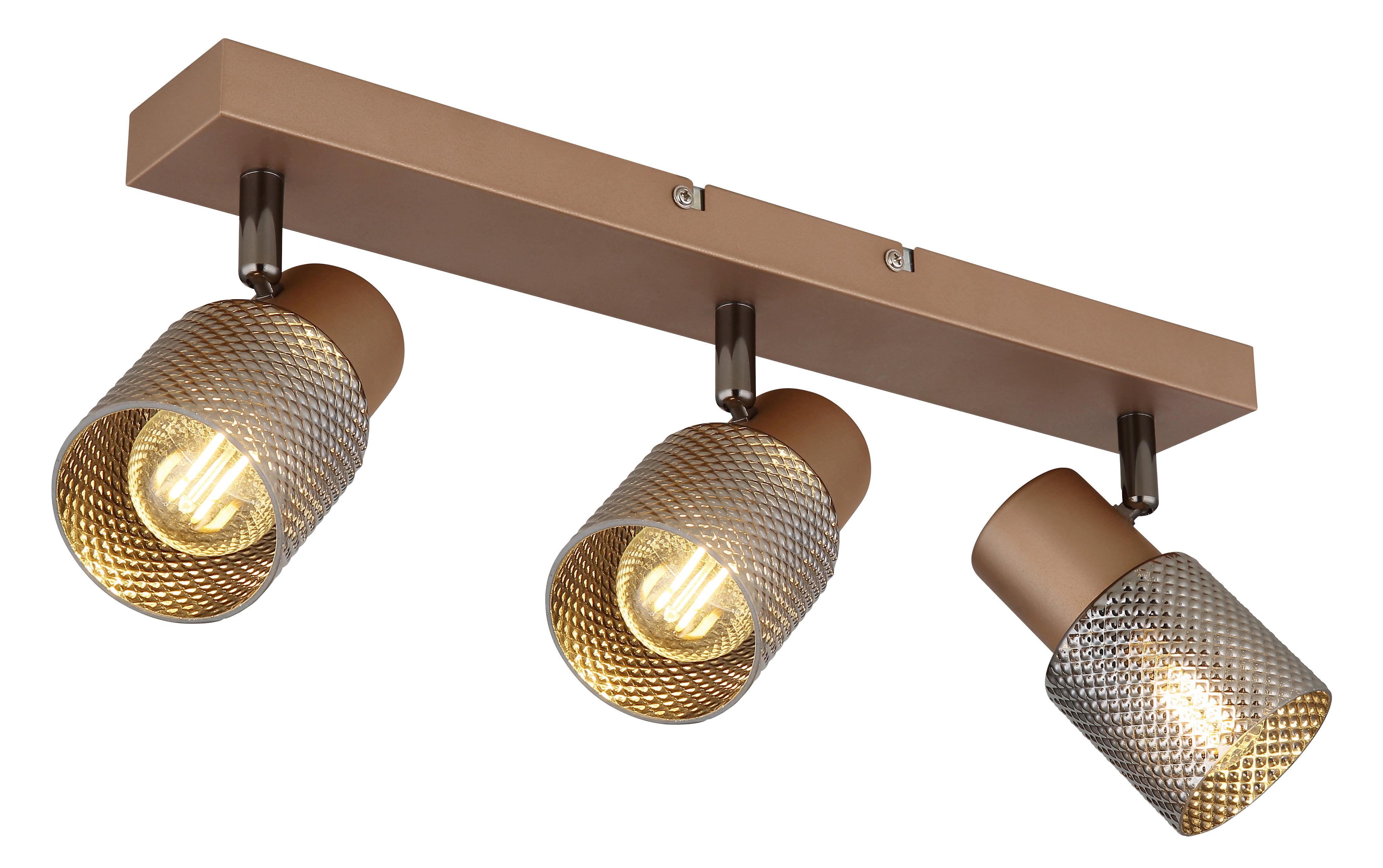 Spotlámpa Bihana - krómszínű/barna, Modern, üveg/fém (41/12/12,5cm) - James Wood