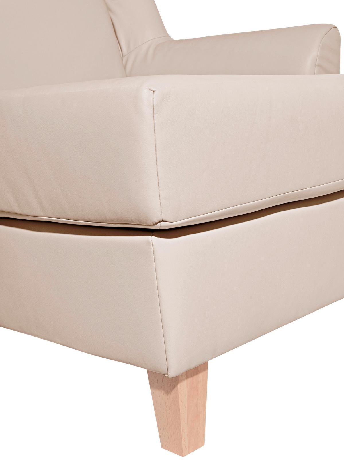 Big Sessel Mit Armlehnen Judith Lederlook Beige - Beige/Naturfarben, MODERN, Textil (136/107/142cm) - Max Winzer