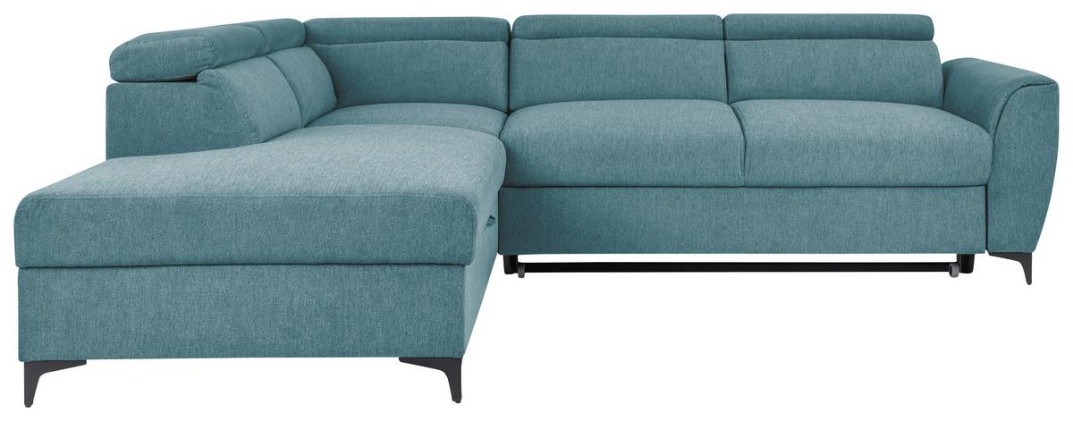 Ecksofa Lapis Petrol S: 217/255 Cm - Petrol/Schwarz, KONVENTIONELL, Textil (217/255cm) - MID.YOU