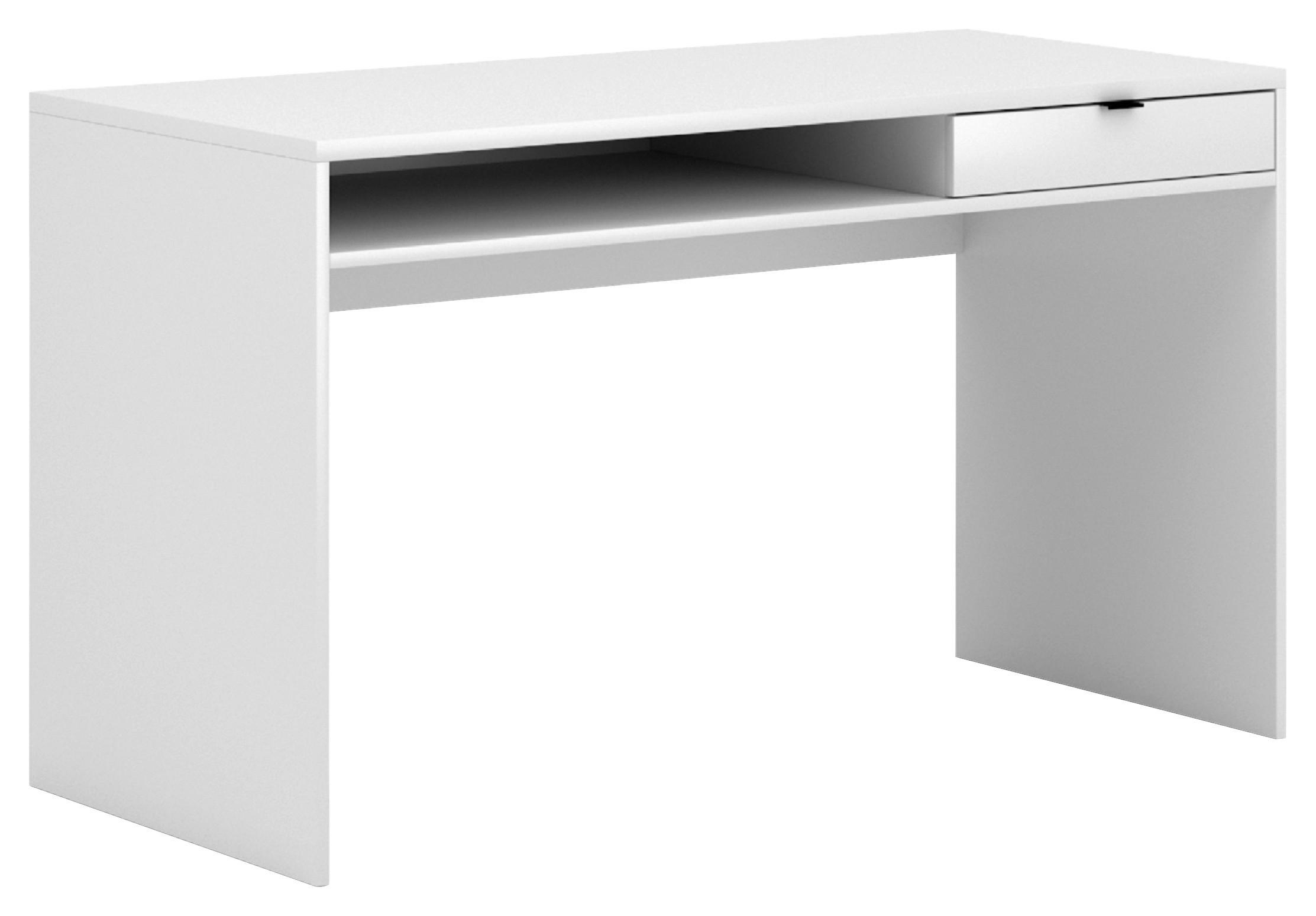 Schreibtisch Hofis Weiß B: 60 cm - Weiß, Design, Holzwerkstoff/Kunststoff (130/60/76cm) - MID.YOU