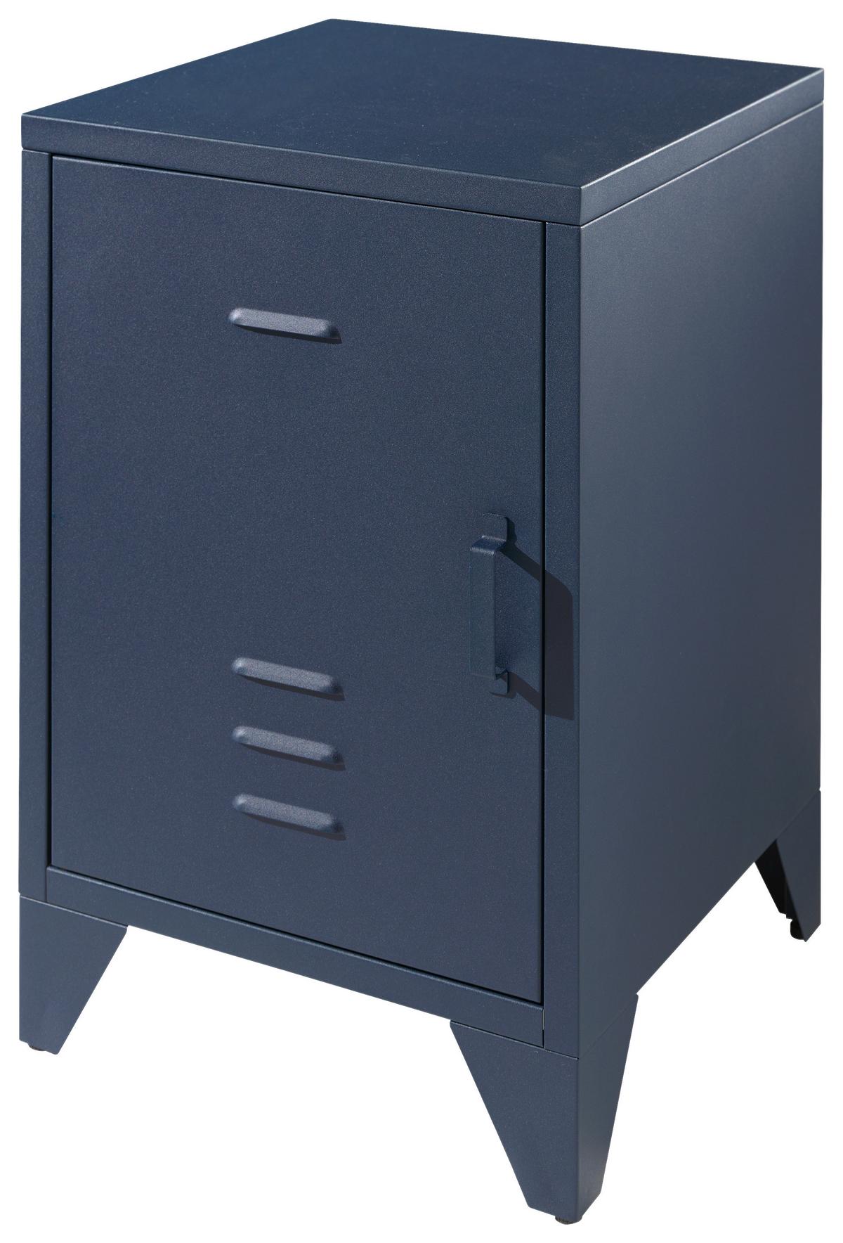 Nachtkästchen Bronxx Blau B: 40cm - Blau, MODERN, Metall (40/60/40cm) - MID.YOU