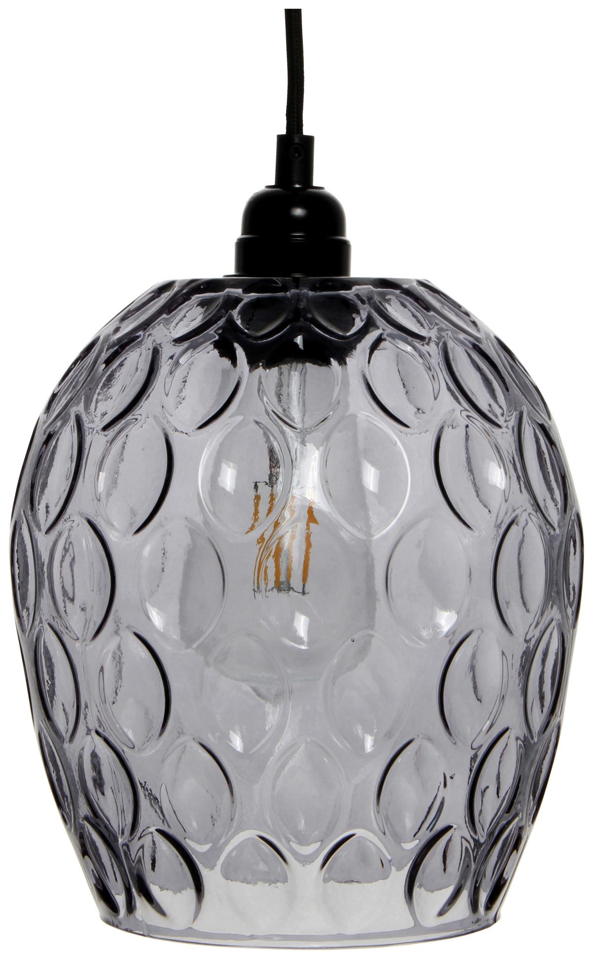 Hängeleuchte Corona Grau B: 18 cm - Grau, Basics, Glas (18/18/27cm) - Kayoom