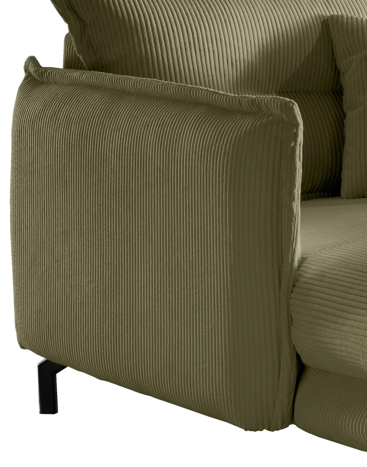 XXL-Sessel Lava Olivgrün B: 111cm - Schwarz/Olivgrün, MODERN, Textil (111/101/167cm) - Livetastic