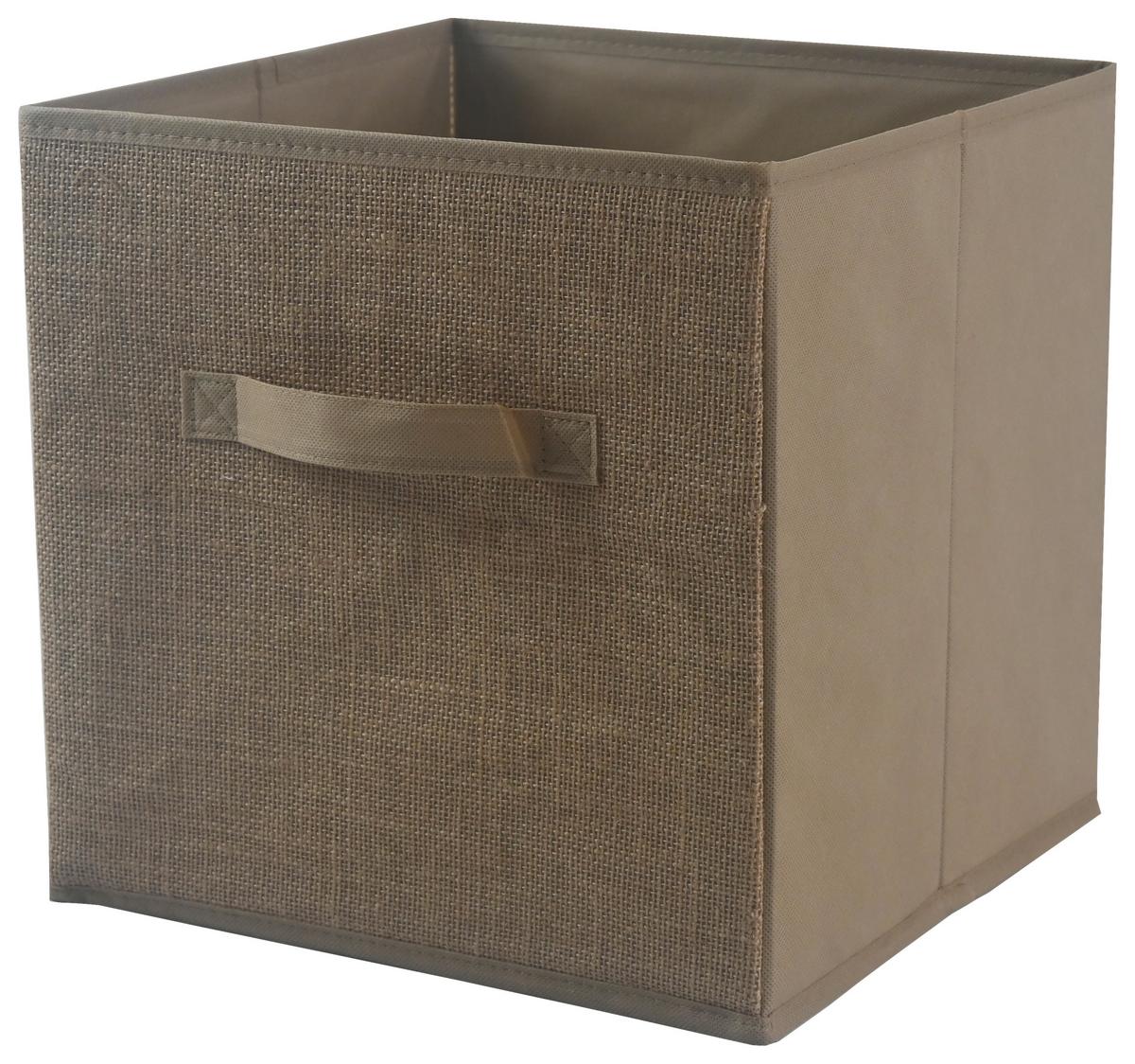 Összehajtható Doboz Nella Kb. 30/30/30cm - natúr színű, Konventionell, karton/textil (30/30/30cm) - Luca Bessoni