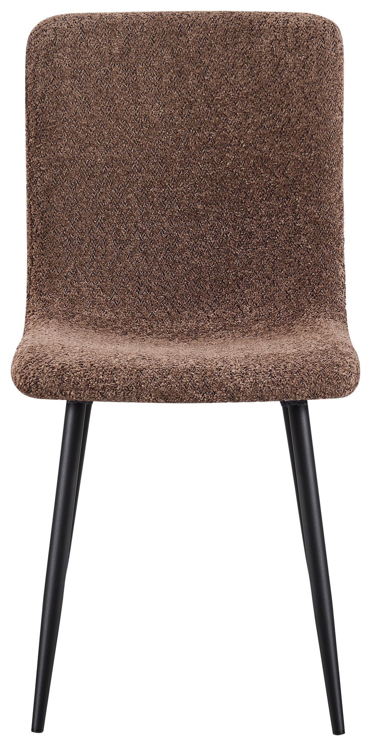 Esszimmerstuhl Narvik Braun Echtholz Beine - Schwarz/Braun, MODERN, Holz/Textil (43/86/54,5cm) - MID.YOU