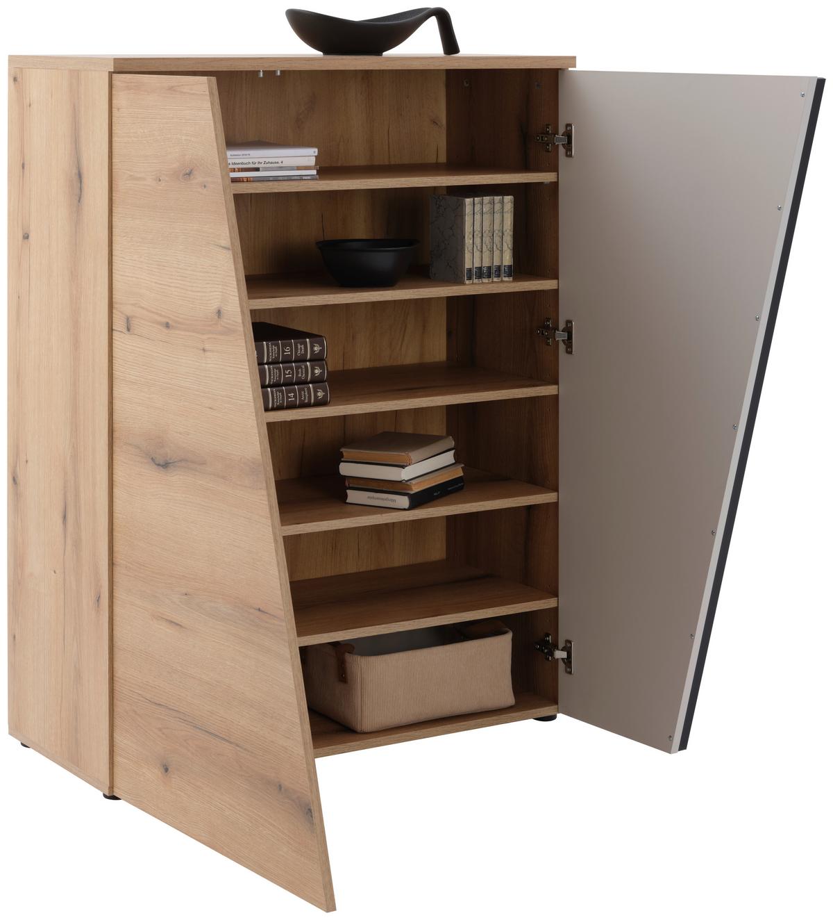 Kommode Venedig, B: 90cm Eichefarben/Kaschmir - Kaschmir/Eichefarben, MODERN, Holzwerkstoff (90/121,5/40cm)