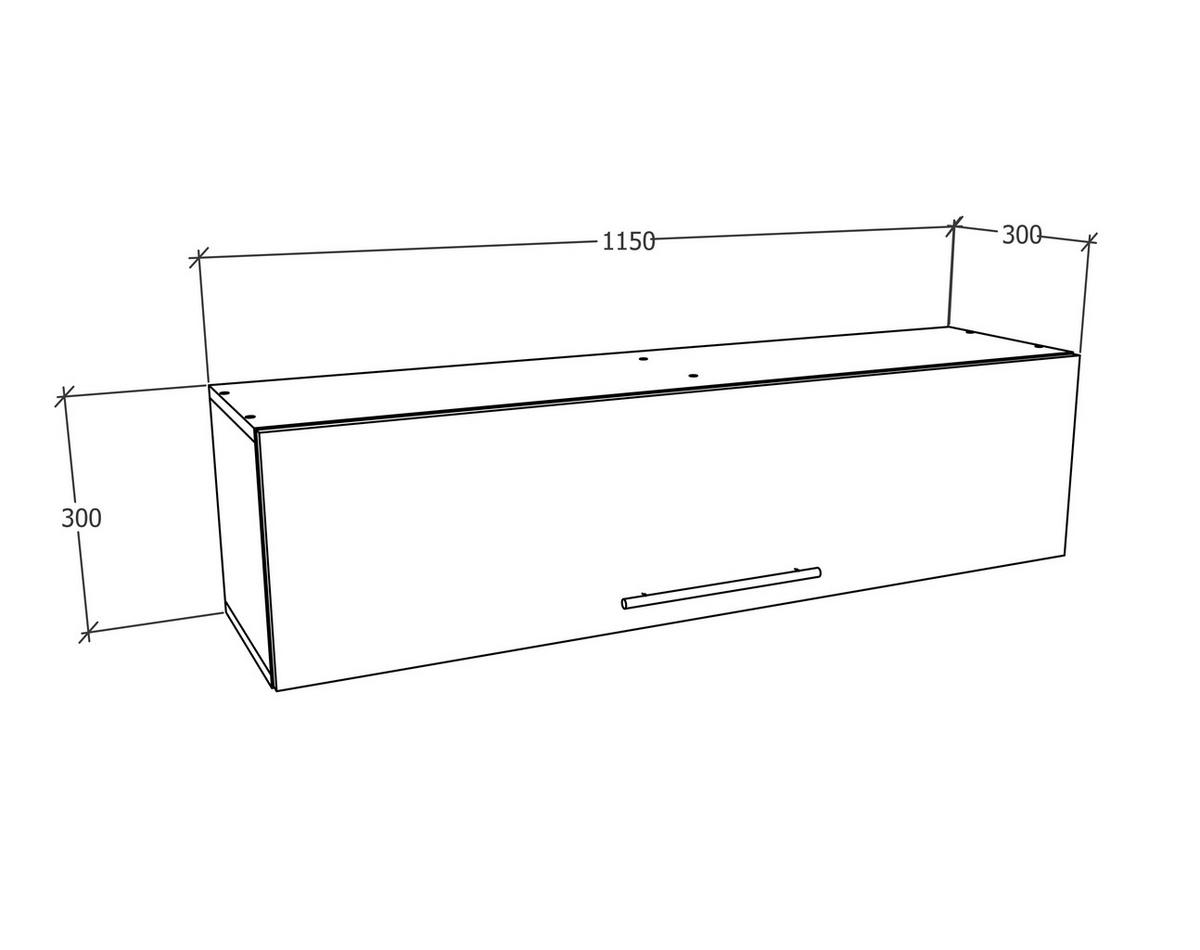 Nástenný regál arila š: 115 cm, atracitový - čierna/antracitová, Modern, kov/kompozitné drevo (115/30/30cm) - MID.YOU