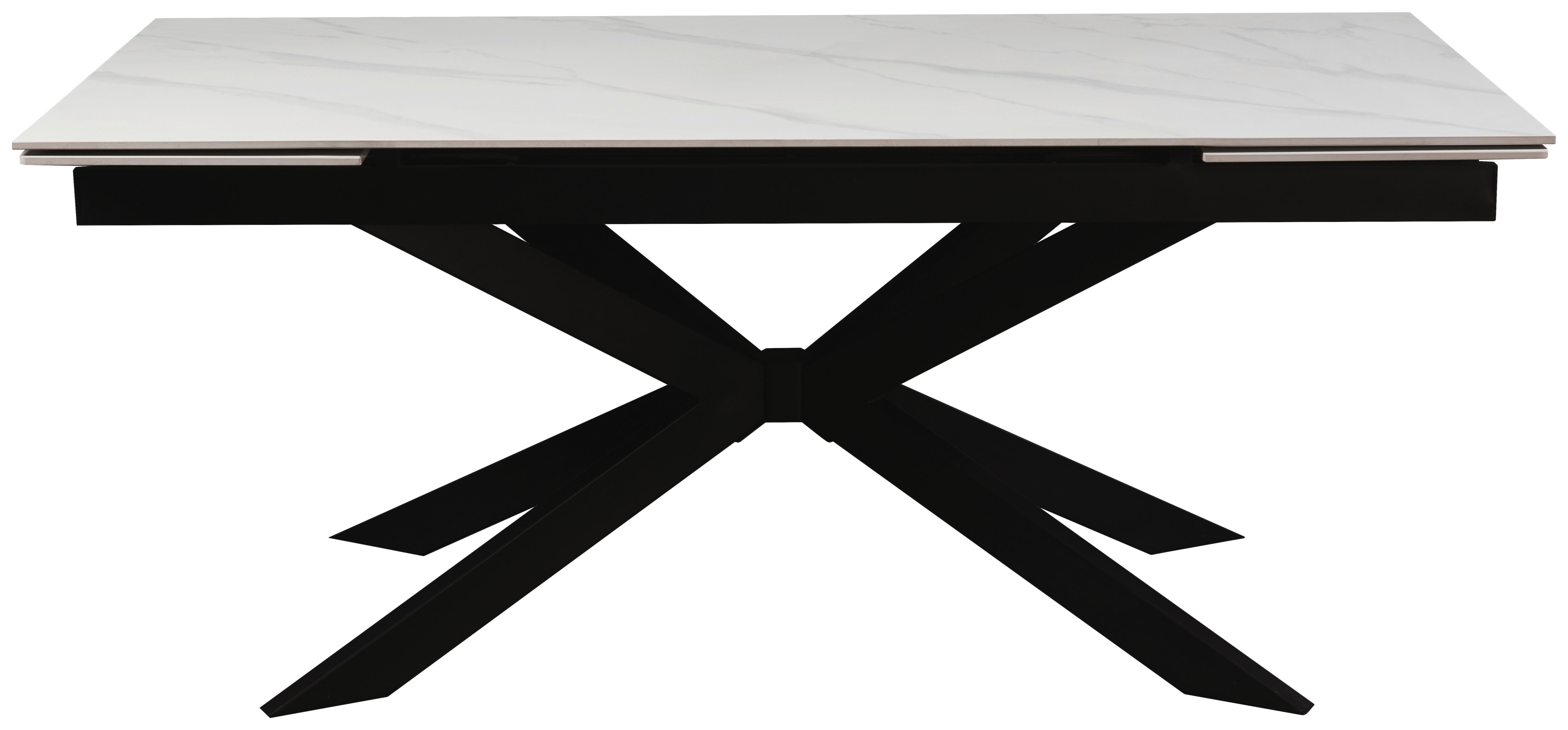 Výsuvný stůl LEON 180-260x90 - bílá/černá, Moderní, kov/keramika (180-260/76/90cm) - Premium Living