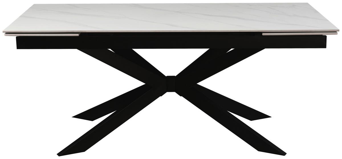 Rozťahovací stôl LEON 180-260x90 - čierna/biela, Modern, kov/keramika (180-260/90/76cm) - Premium Living