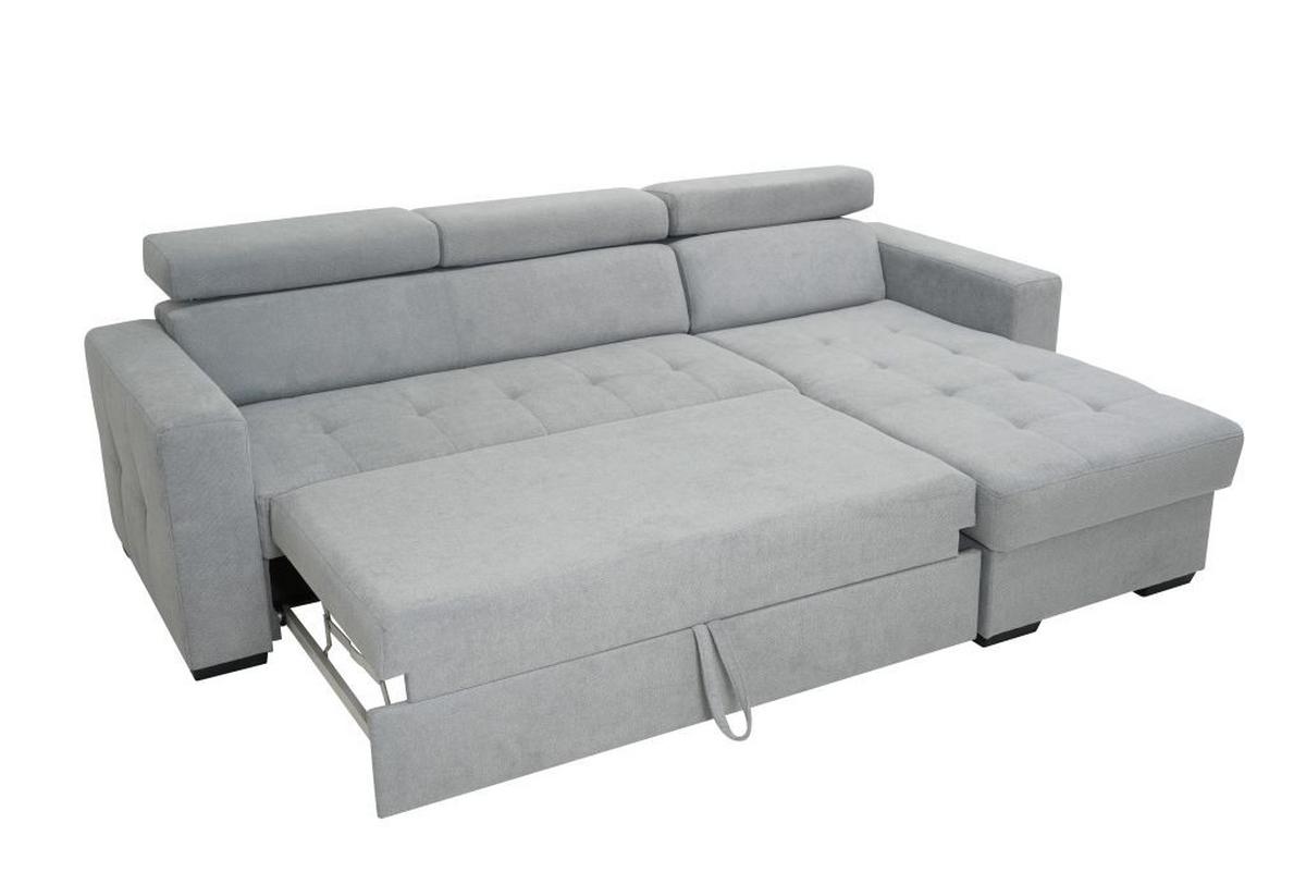 Rohová sedačka MARCO, oboustranná, šedý velur - šedá/černá, Konvenční, kov/dřevo (238/78-94/170cm)