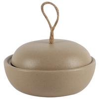Dekoračná  miska FELIO - taupe, textil/keramika (12,6/6,6cm) - Mömax