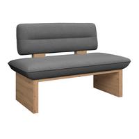 Sitzbank Beluna II Webstoff anthrazit, B: 160cm - Eichefarben/Anthrazit, KONVENTIONELL, Holzwerkstoff/Textil (160/87/67cm) - James Wood