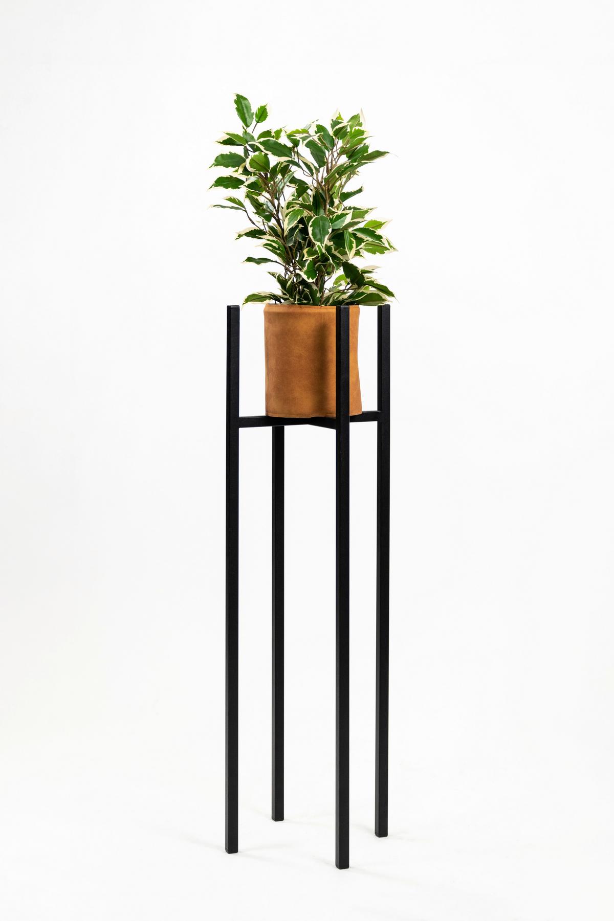 Blumenständer Metall Schwarz BxHxT: 22x75x22 cm - Schwarz, Basics, Metall (22/75/22cm)