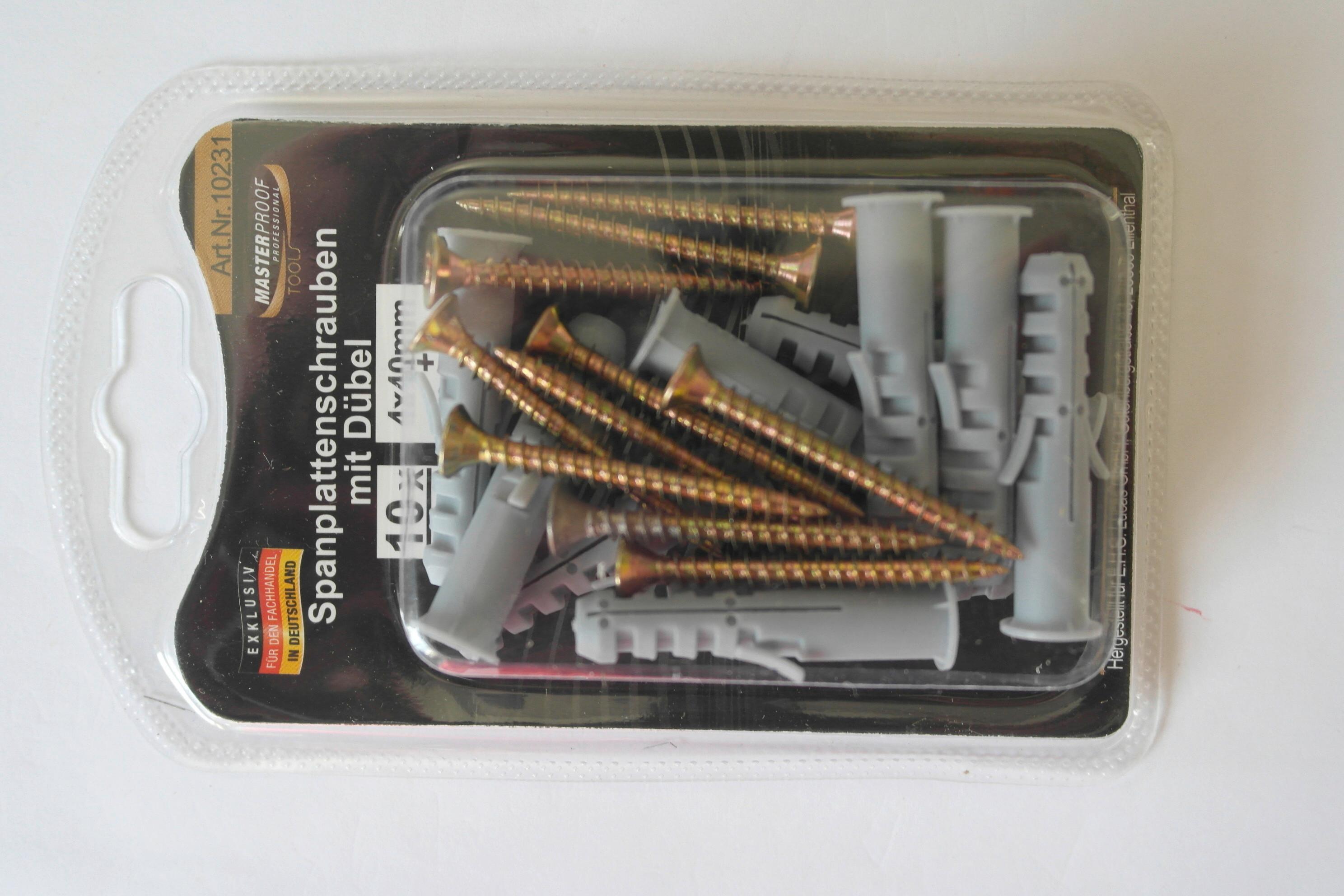 Spanplattenschrauben Metall L: 13 cm 10 Stk. mit Dübel - Basics, Kunststoff/Metall (13/7,5/2,cm)