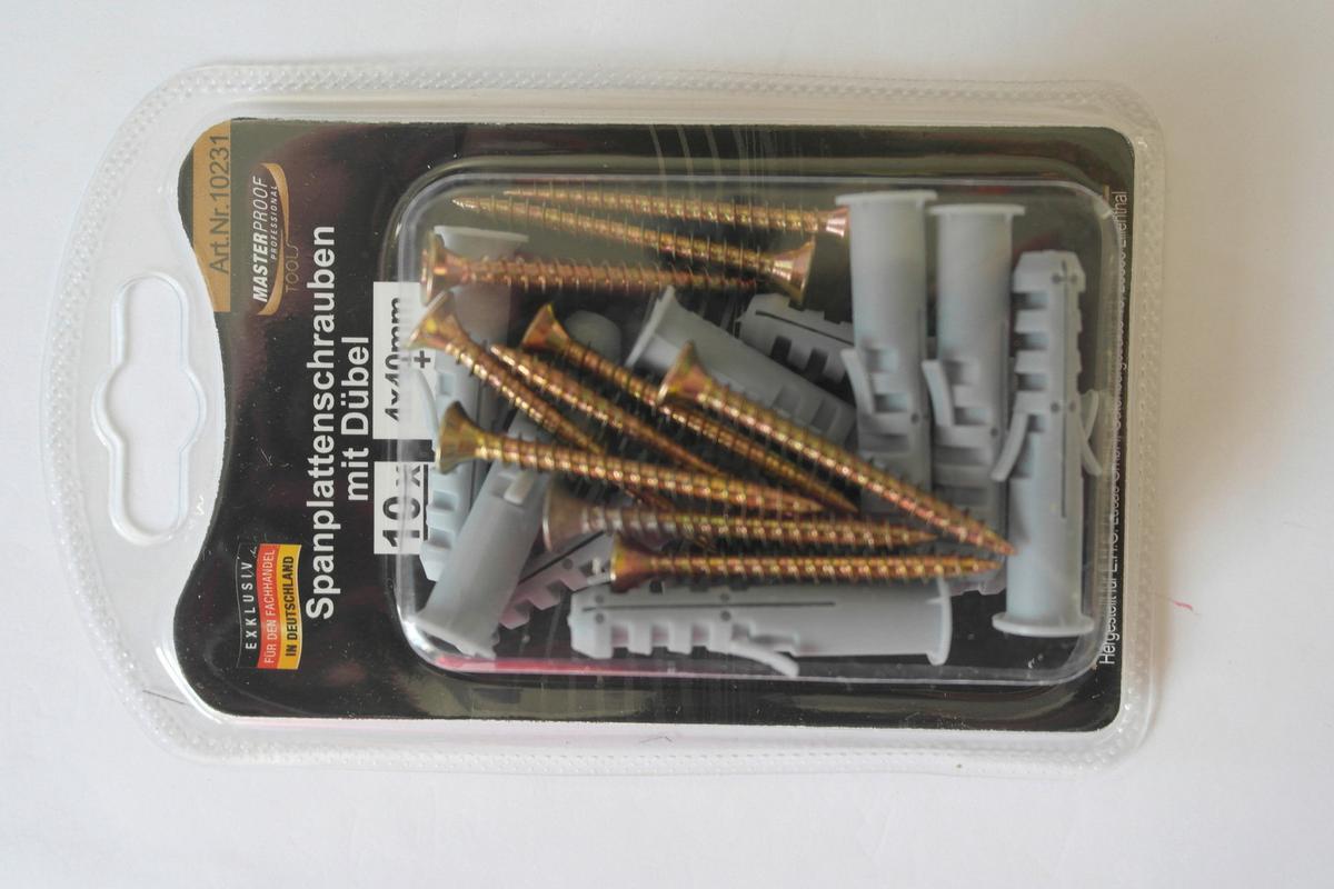 Spanplattenschrauben Metall L: 13 cm 10 Stk. mit Dübel - Basics, Kunststoff/Metall (13/7,5/2,cm)