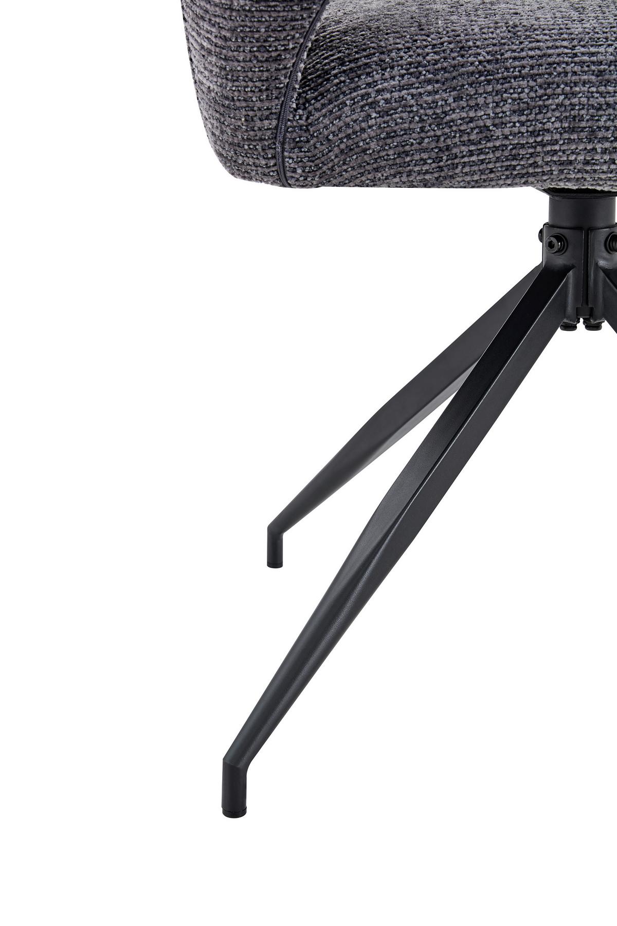 Armlehnstuhl Puro Schwarz/Dunkelgrau B: 60 cm - Dunkelgrau/Schwarz, MODERN, Textil/Metall (60/89/67cm) - Livetastic