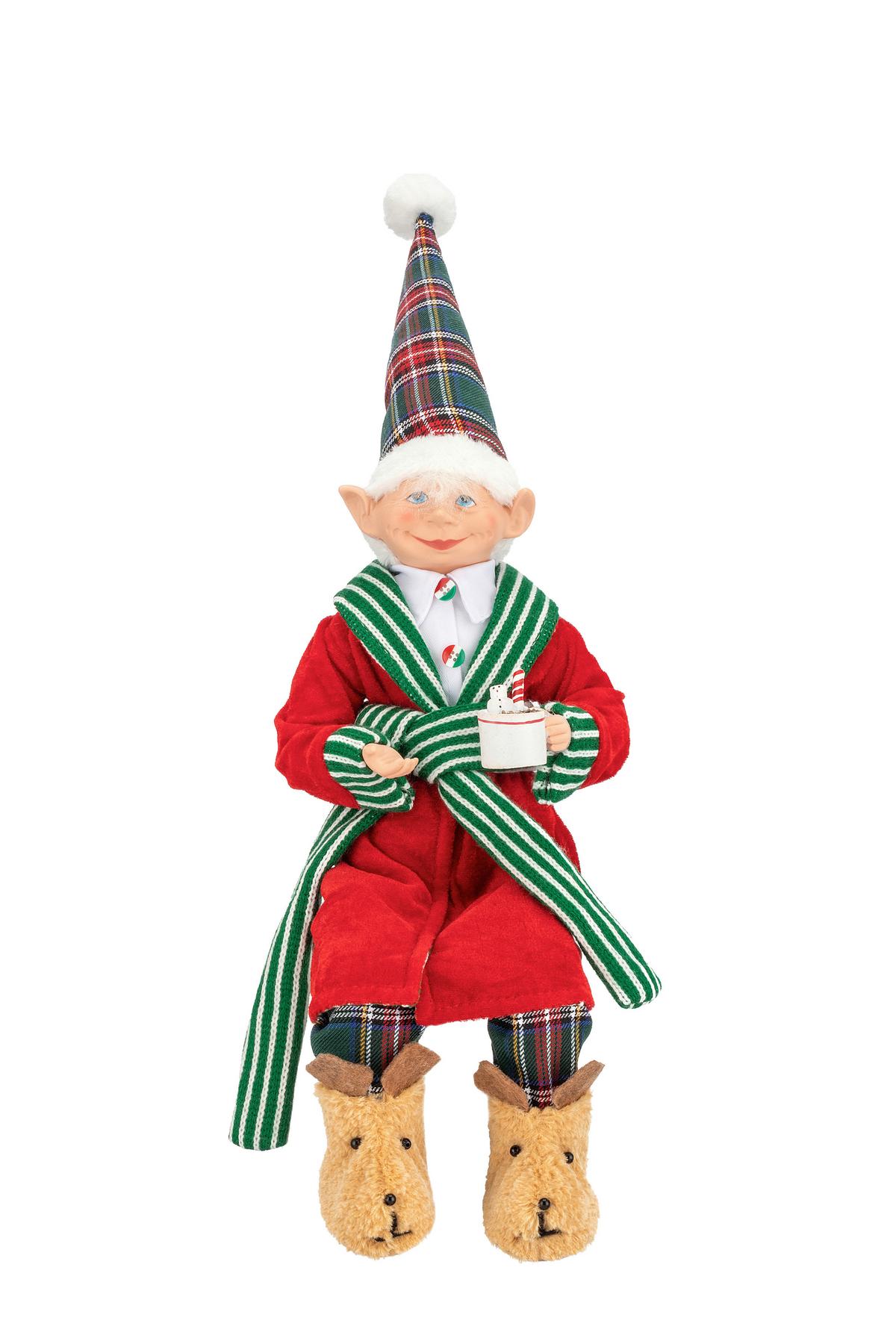 Dekoelfe Hugh - Rot/Weiß, KONVENTIONELL, Kunststoff/Textil (13,5/9/43cm) - Luca Bessoni