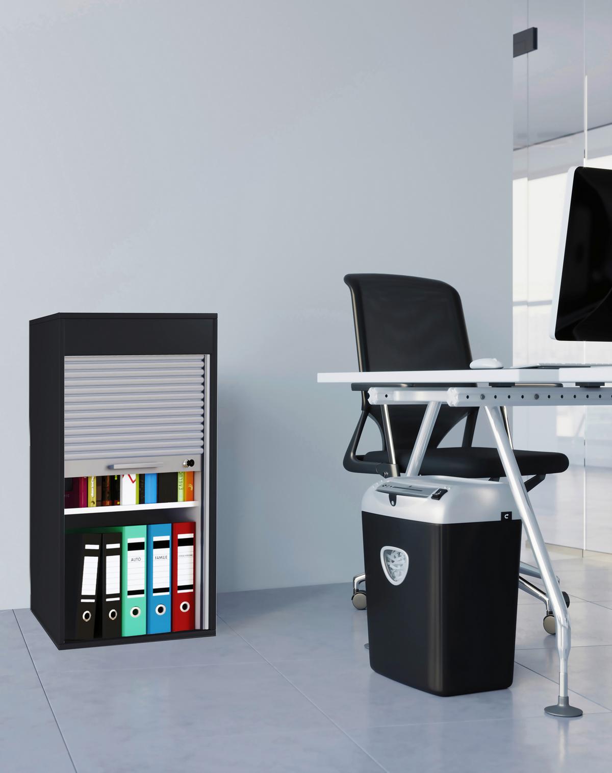 Aktenschrank Aktos L versperrbar Schwarz B: 50 cm - Schwarz/Grau, MODERN, Holzwerkstoff/Kunststoff (50/93/40cm) - MID.YOU