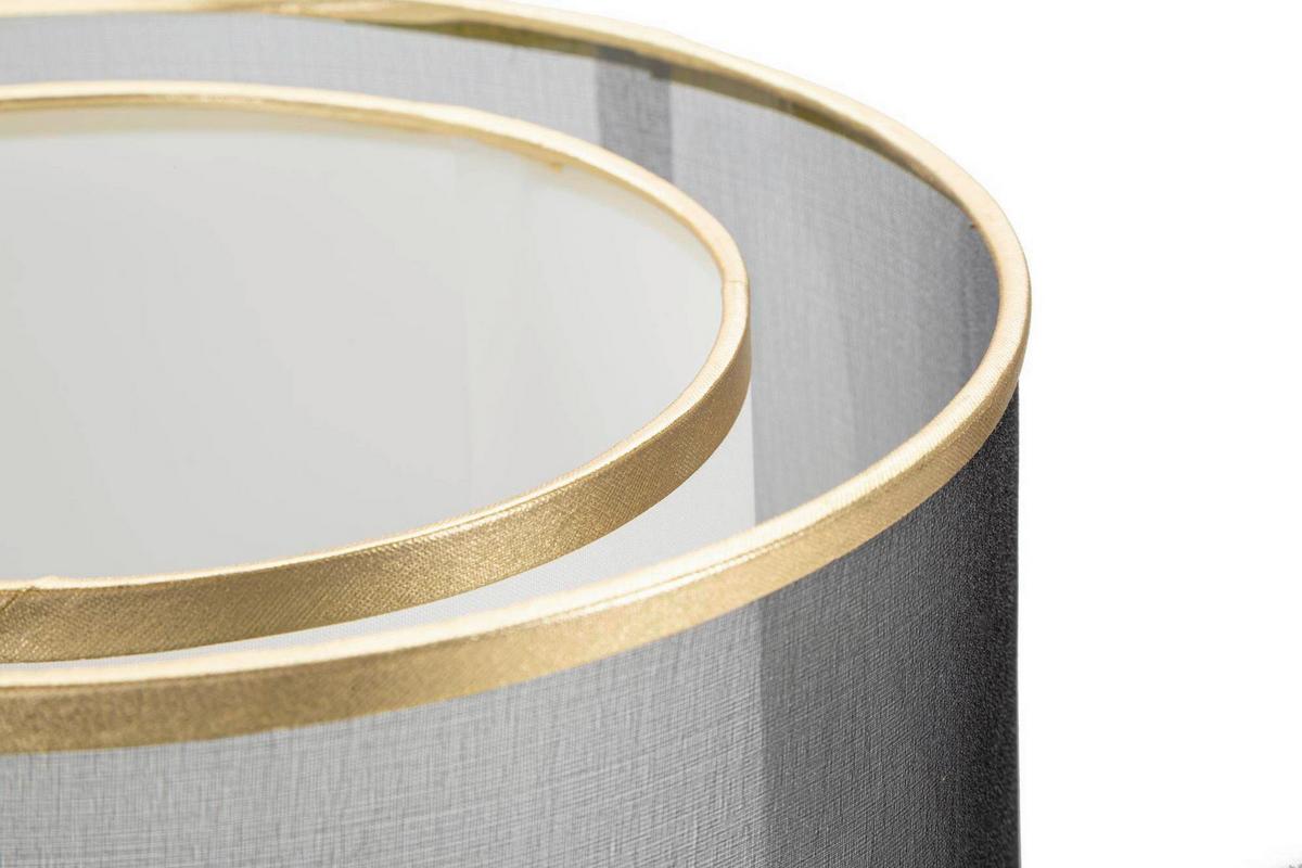 Tischleuchte Levels Schwarz, Goldfarben B: 25 cm - Goldfarben/Schwarz, Basics, Textil/Metall (25/48/25cm)