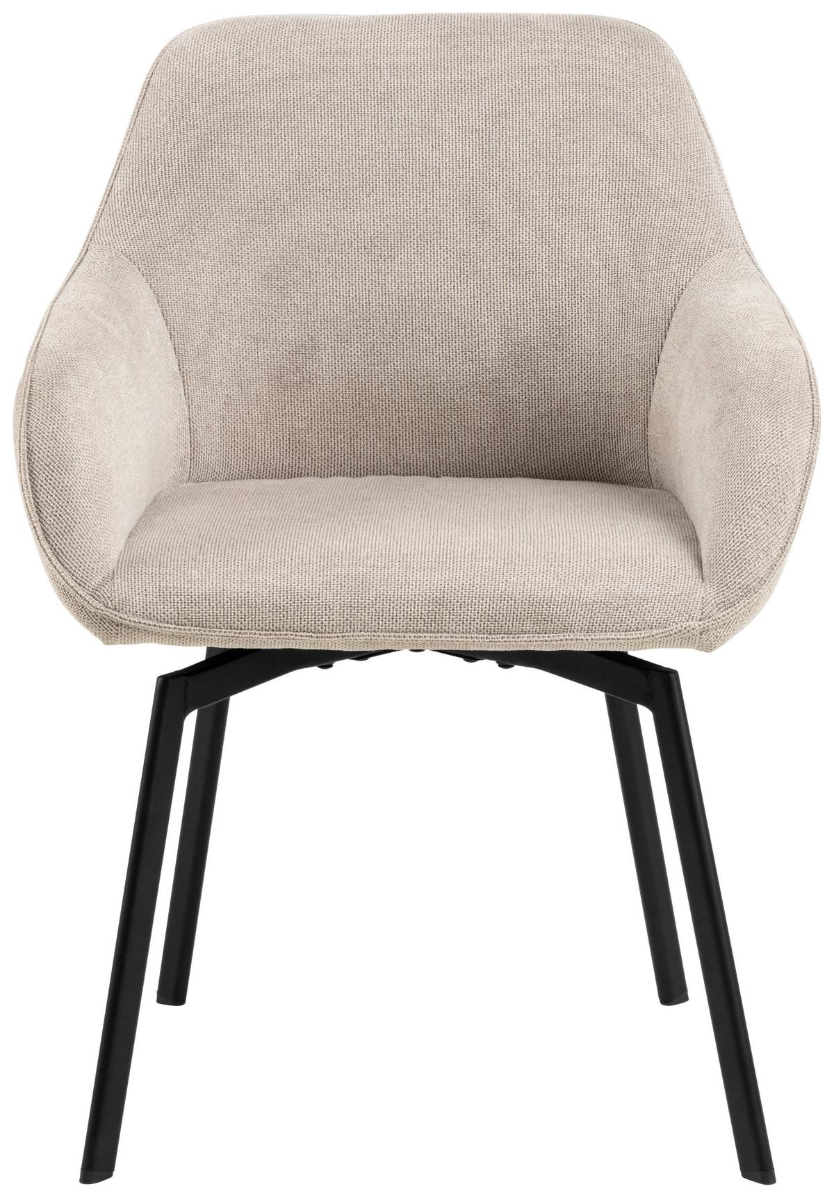 STOLIČKA S PODRÚČKAMI CLARA - čierna/béžová, Design, kov/textil (58,5/83,5/55,5cm) - MID.YOU