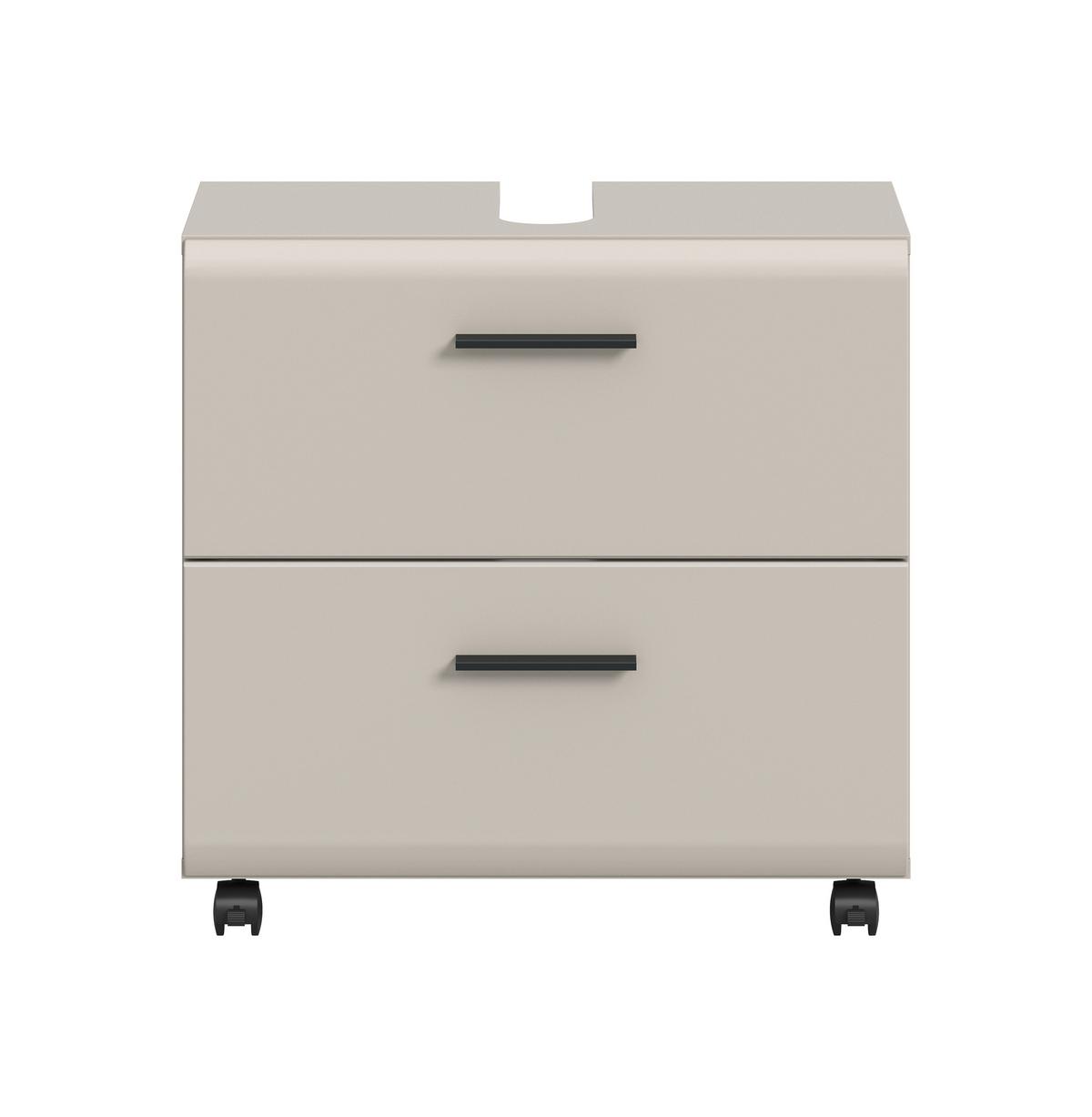 WASCHBECKENUNTERSCHRANK Ice Kaschmir B: 60cm - Kaschmir/Schwarz, Trend, Holzwerkstoff (60/58/30cm) - MID.YOU
