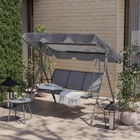 Hintágy Kerstin - sötétszürke, Modern, textil/fém (118/170/153cm) - Beldano