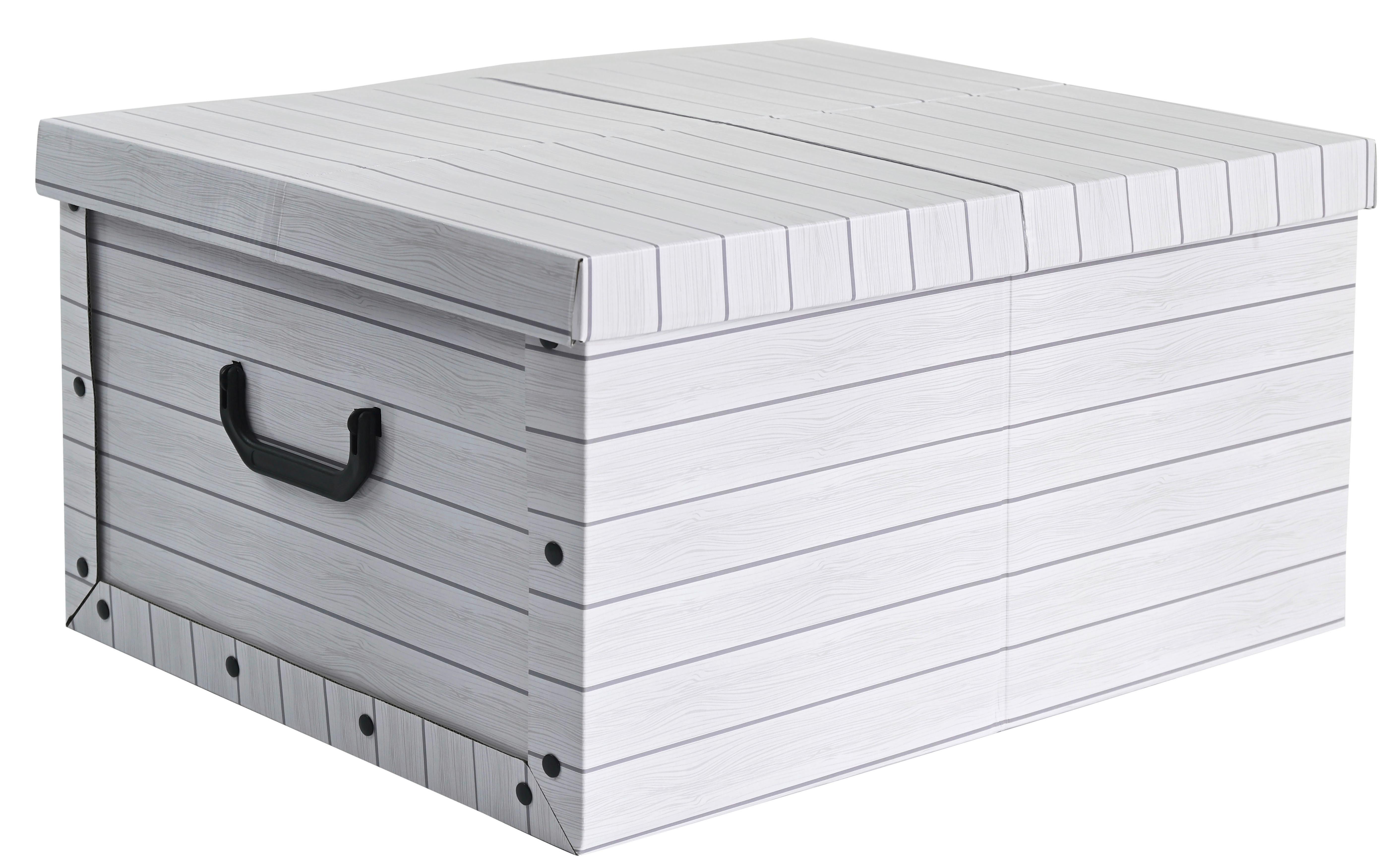 Aufbewahrungsbox Inge - Weiß, KONVENTIONELL, Karton/Kunststoff (50/40/25cm) - Luca Bessoni