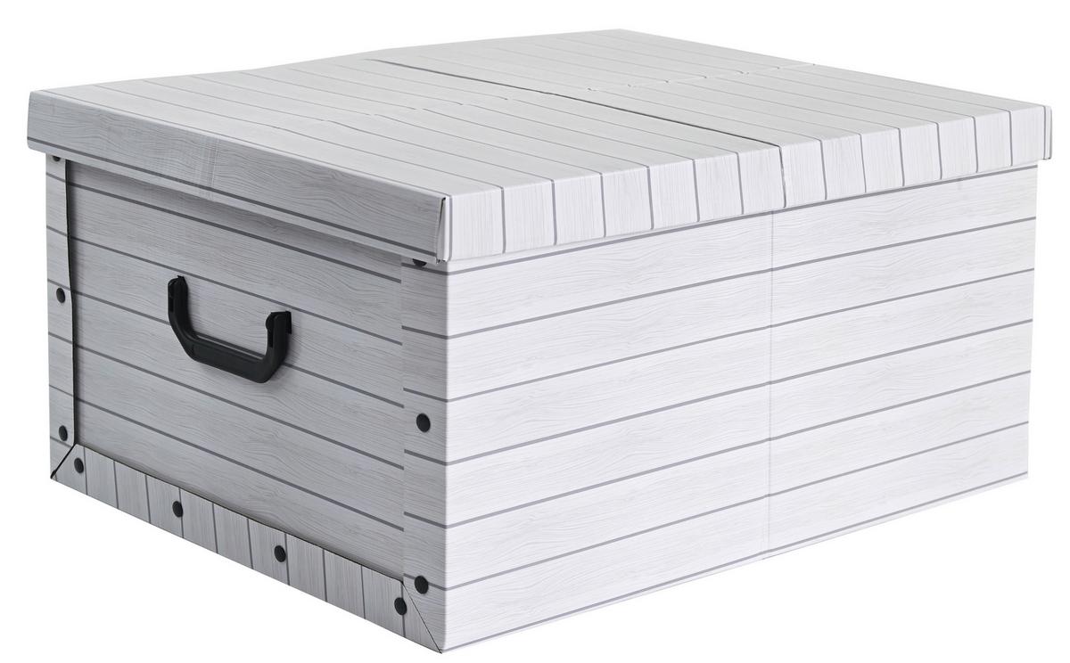 Aufbewahrungsbox Inge - Weiß, KONVENTIONELL, Karton/Kunststoff (50/40/25cm) - Luca Bessoni