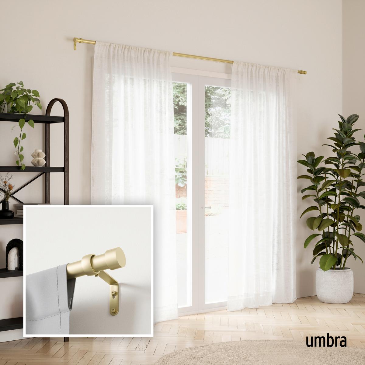 Vorhangstangenset Cappa Goldfarben L: 168-305 cm - Goldfarben, KONVENTIONELL, Kunststoff/Metall (168-305cm) - Umbra
