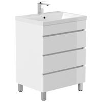 WASCHTISCHKOMBI Fellini Weiß HG B: 70cm - Weiß Hochglanz/Weiß, Basics, Holzwerkstoff/Stein (70cm) - MID.YOU