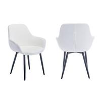 Stuhl-Set Weiß B: 64 cm - Schwarz/Weiß, MODERN, Textil/Metall (64/86/59cm) - Livetastic