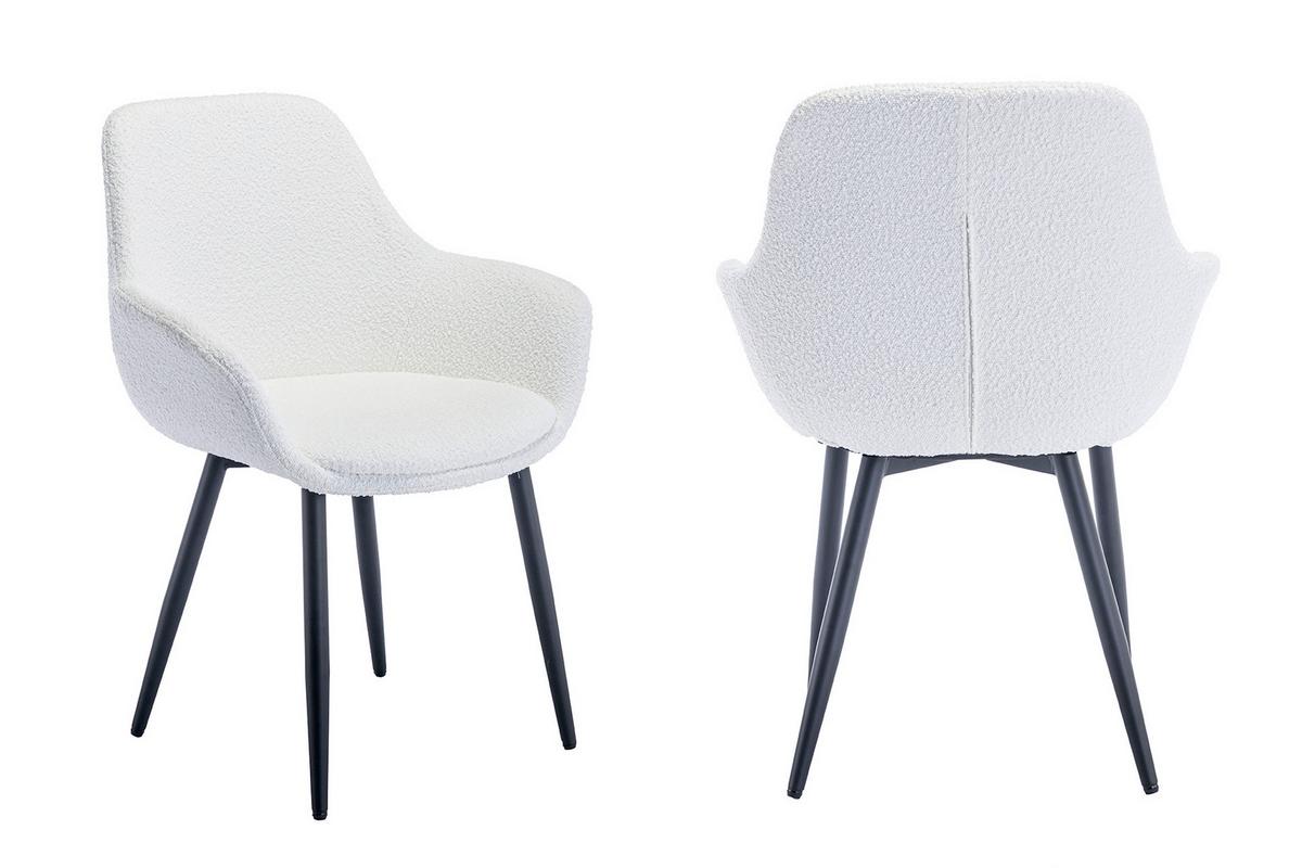 Stuhl-Set Weiß B: 64 cm - Schwarz/Weiß, MODERN, Textil/Metall (64/86/59cm) - Livetastic