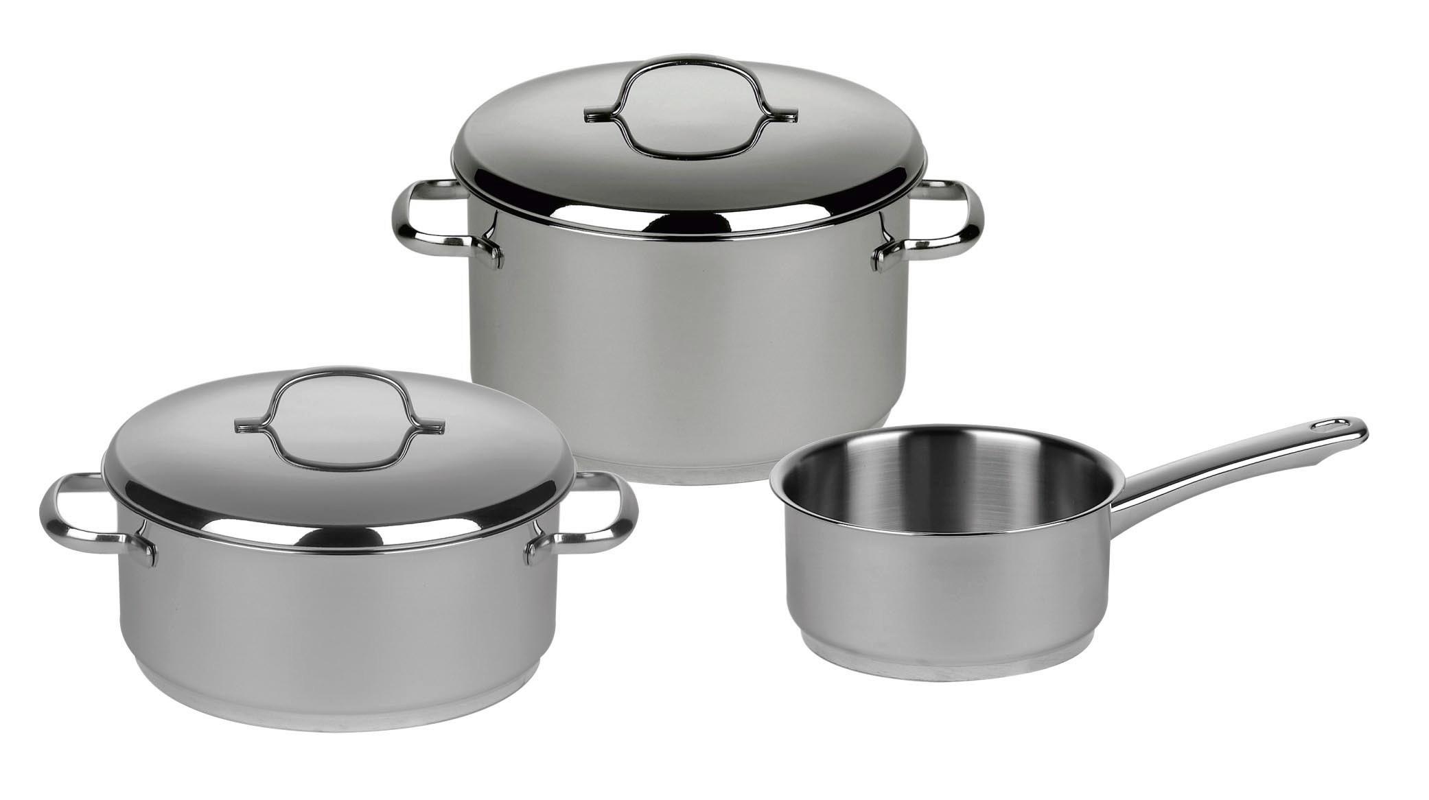 KOCHTOPFSET 3508-043 CRISTALL - Edelstahlfarben, Basics, Metall - Riess