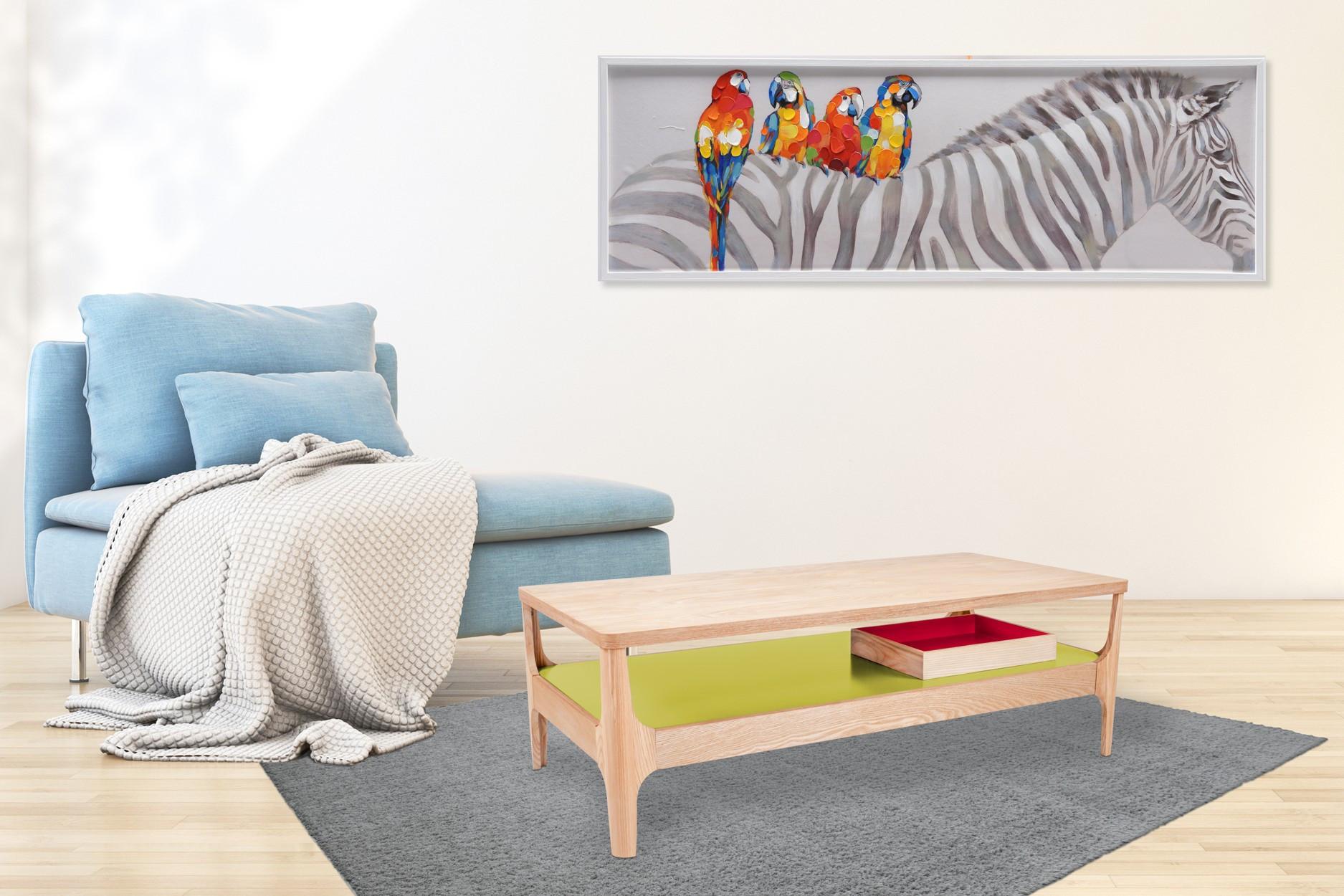 Beistelltisch Avery Grün/eschefarben L:120cm - Eschefarben/Grün, Design, Holz/Holzwerkstoff (120/40/60cm) - Kayoom