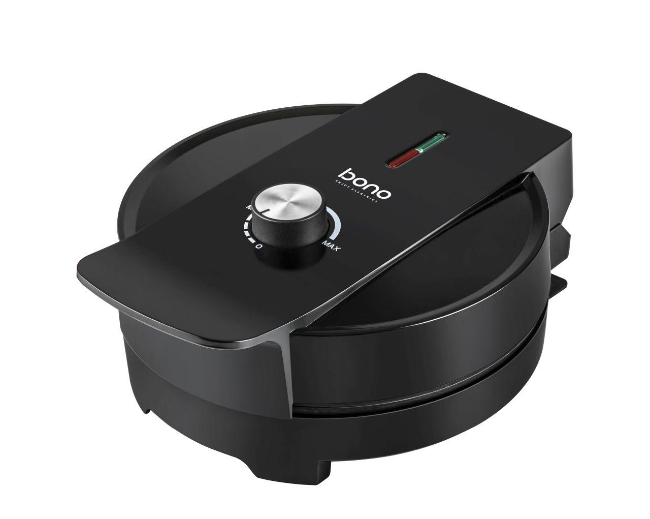Waffeleisen Wilma 1000 W Mit Temperaturregler - Schwarz, KONVENTIONELL, Metall (25,2/9,8/20,2cm) - Bono
