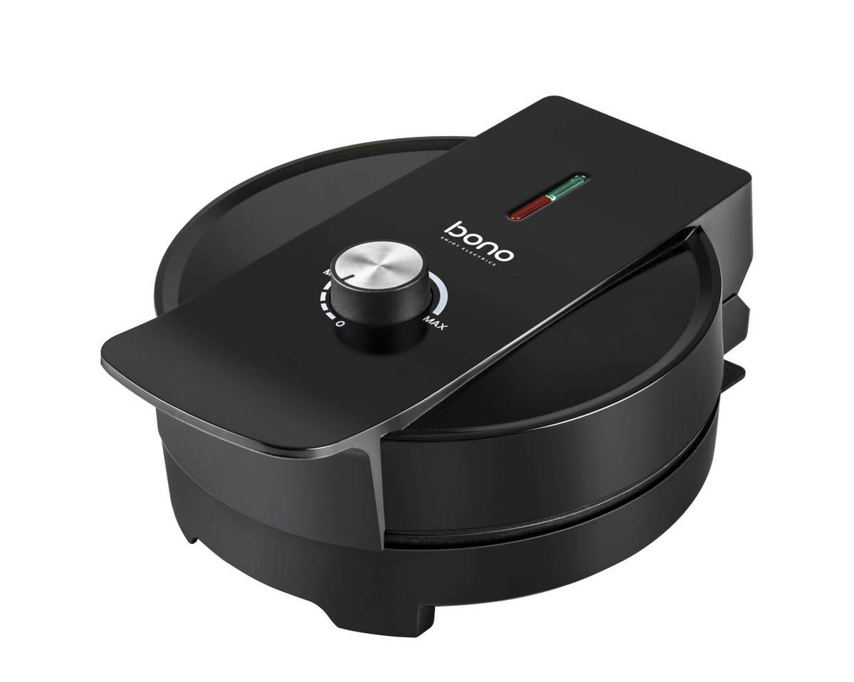 Waffeleisen Wilma 1000 W Mit Temperaturregler - Schwarz, KONVENTIONELL, Metall (25,2/9,8/20,2cm) - Bono