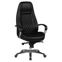 Kancelářske křeslo Austin z pravé kůže - černá/barvy hliníku, Moderní, kov/plast (68/130/68cm) - MID.YOU