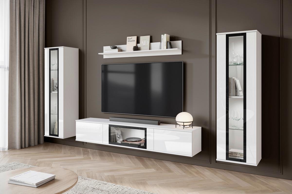 OBÝVACIA STENA CARO - čierna/biela, Trend, kompozitné drevo/plast (262/141,9/33cm) - Livetastic