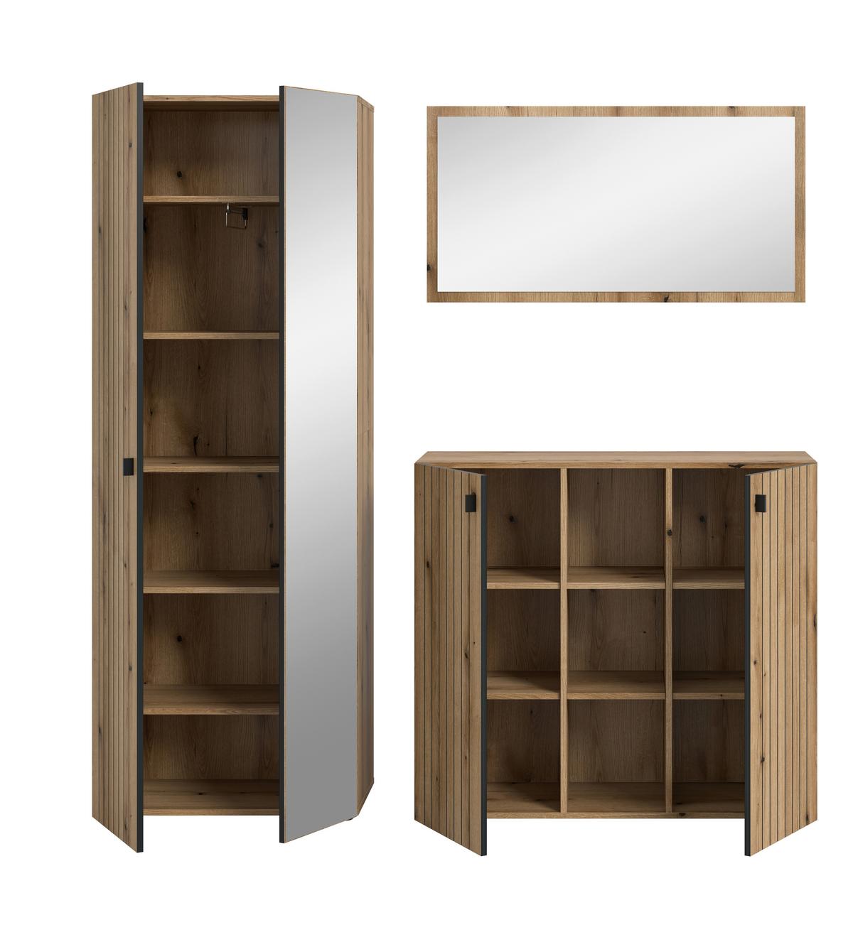 Garderobe Station Eiche Dekor B: 191cm - Eichefarben, Design, Holzwerkstoff (191/192/37cm) - MID.YOU