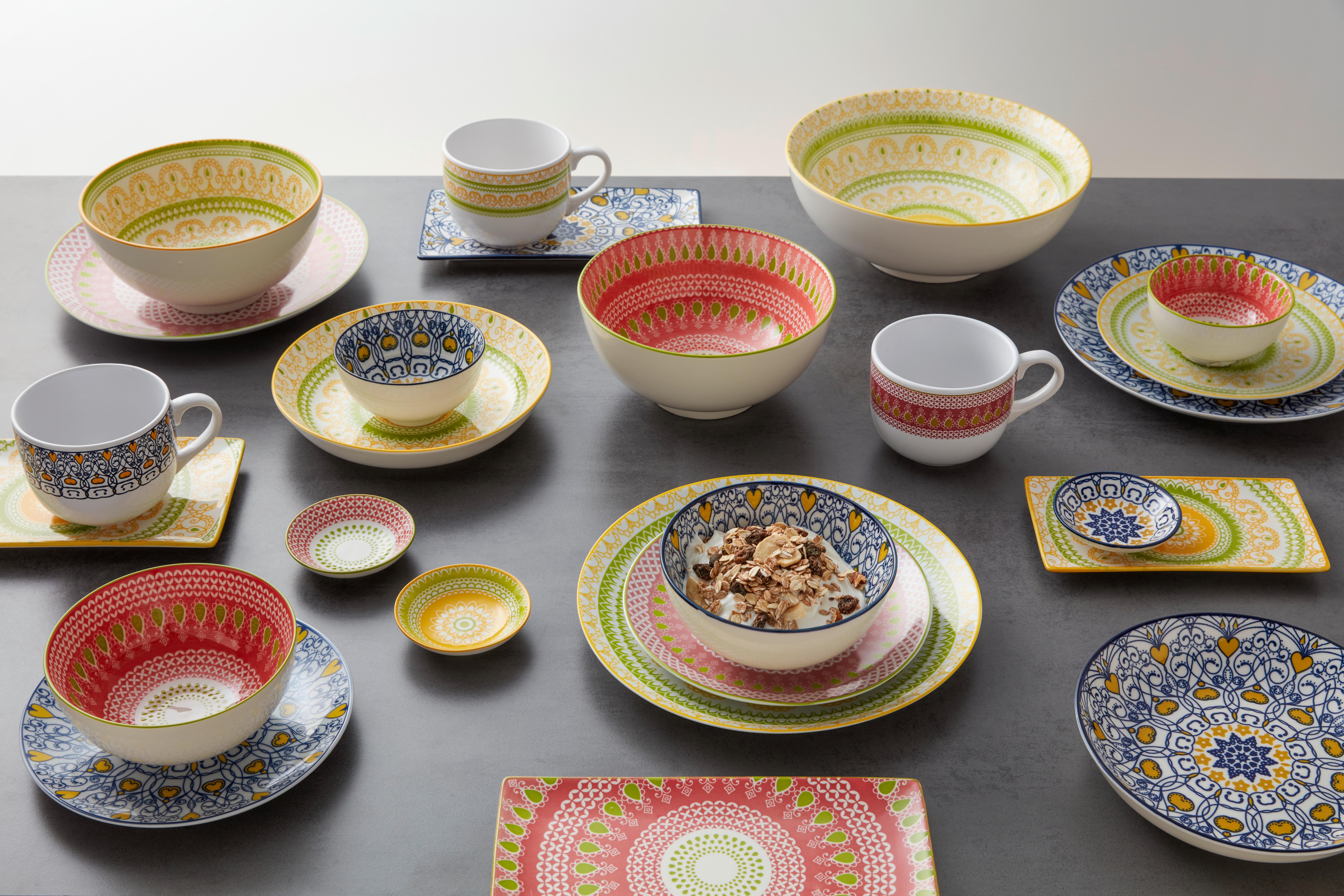 Miska na müsli Maja, 600ml - zelená/červená, Lifestyle, keramika (15,2/7,5cm) - Modern Living