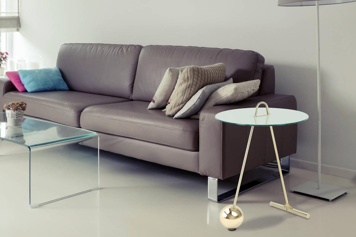 Beistelltisch Pendulum Weiß/Goldfarben