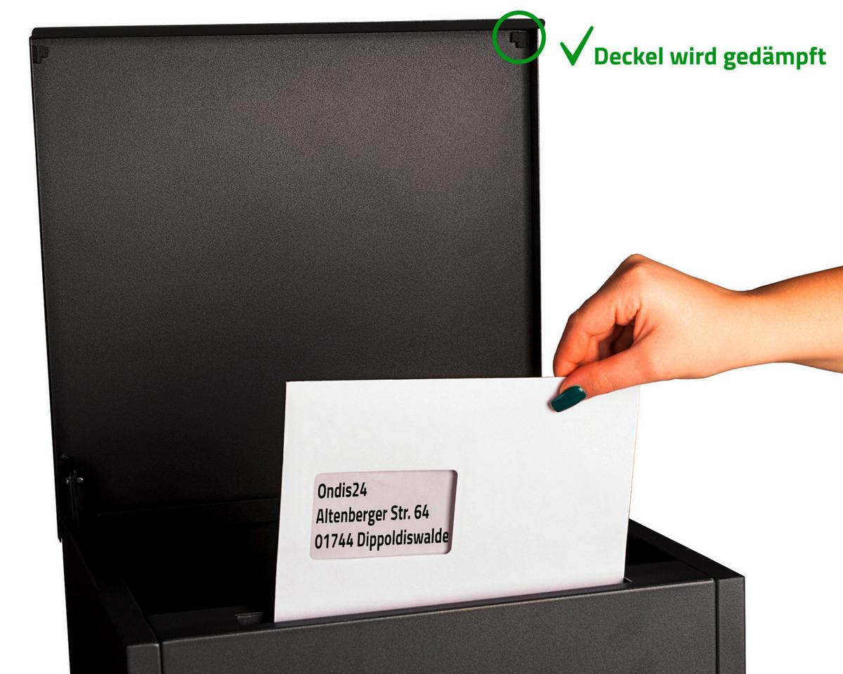 Paketbox XL Mit 2 Schlüsseln H: 118,5 cm - Schwarz, Basics, Metall (39,5/118,5/38,5cm)