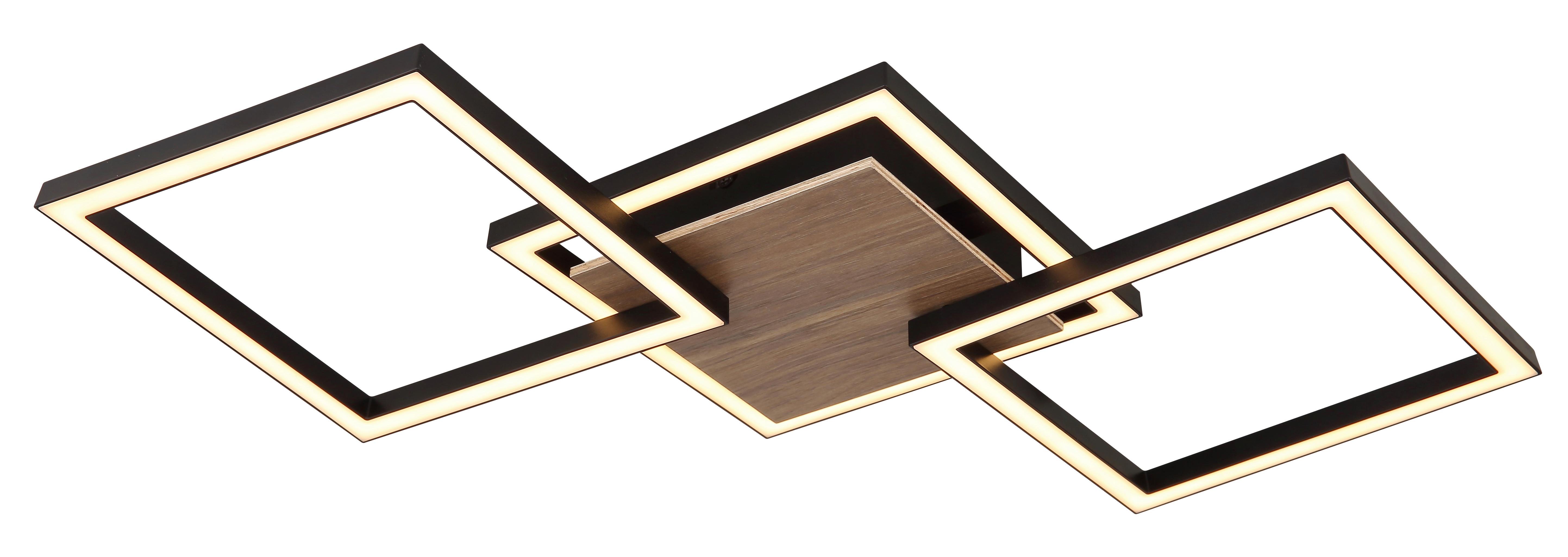 LED-Deckenleuchte 672844 - Dunkelbraun/Opal, Natur, Holzwerkstoff/Kunststoff (63/27,5/5,7cm) - Globo