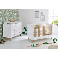 Babyzimmer Kinderzimmer-Set 'pan' - Eichefarben/Weiß, Design, Holzwerkstoff - Pinolino